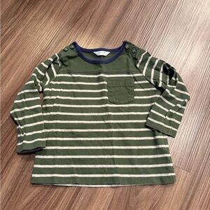 Baby Boden Size 6-12 months Green Striped Kids Shirt